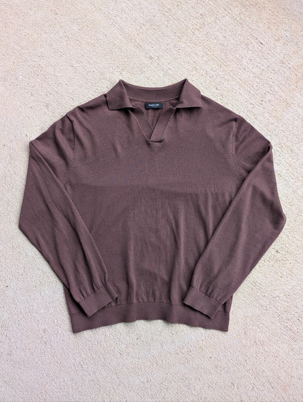 Massimo Dutti Silk/Cotton Blend Lightweight Johnny Collar Sweater